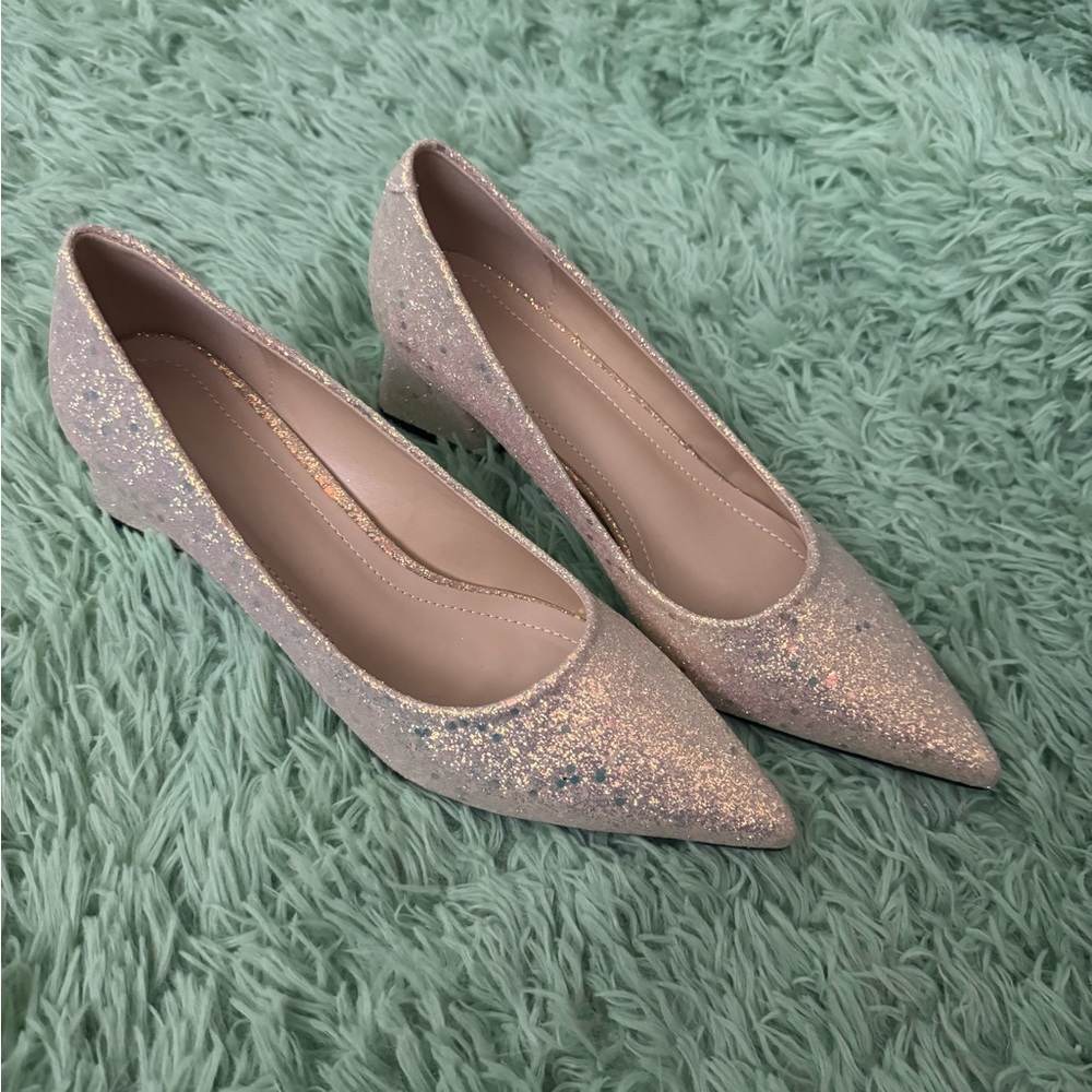 iridescent pointy heel shoes size 39